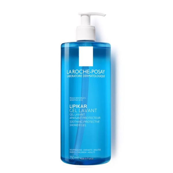 Image LA ROCHE-POSAY LIPIKAR – Gel Douche Lavant Apaisant Protecteur Peaux Sensibles, 750ml