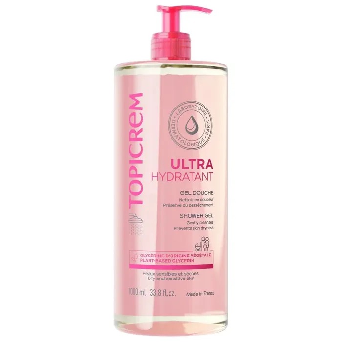 Image TOPICREM ULTRA-HYDRATANT - Gel Douche - Peaux Sensibles et Sèches, 1L