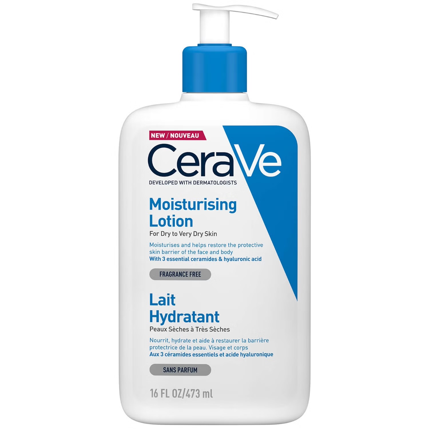 Image CeraVe Soins Lait Hydratant Visage Corps 473ml